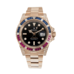 Rolex Gmt-master ii rose gold black dial diamond 40mm
