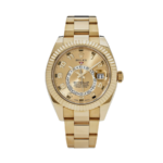 Rolex Sky-dweller gold champagne dial arabic numerals 42mm