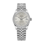Rolex Date just ladies white gold silver dial 31mm