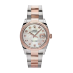 Rolex Date just rose gold mother of pearl diamond dial 36mm