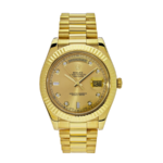 Rolex Day-date yellow gold champagne diamond dial 41mm