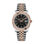 Rolex Date just steel rose gold black dial 36mm