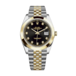 Rolex Date just yellow gold black diamond dial 41mm
