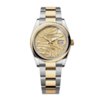 Rolex Date just yellow gold palm motif dial 36mm
