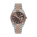 Rolex Date just two toned rose gold brown dial 41mm