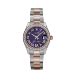 Rolex Date just ladies rose gold aubergine purple dial 31mm
