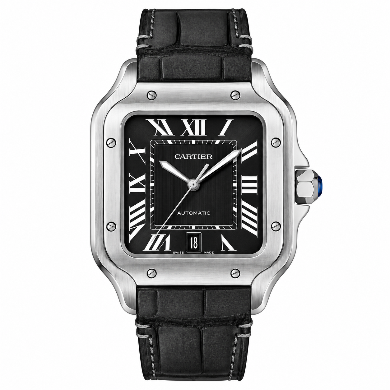 IMG-1435.png Cartier Santos 100 Large — Black Dial 40mm - Image 1