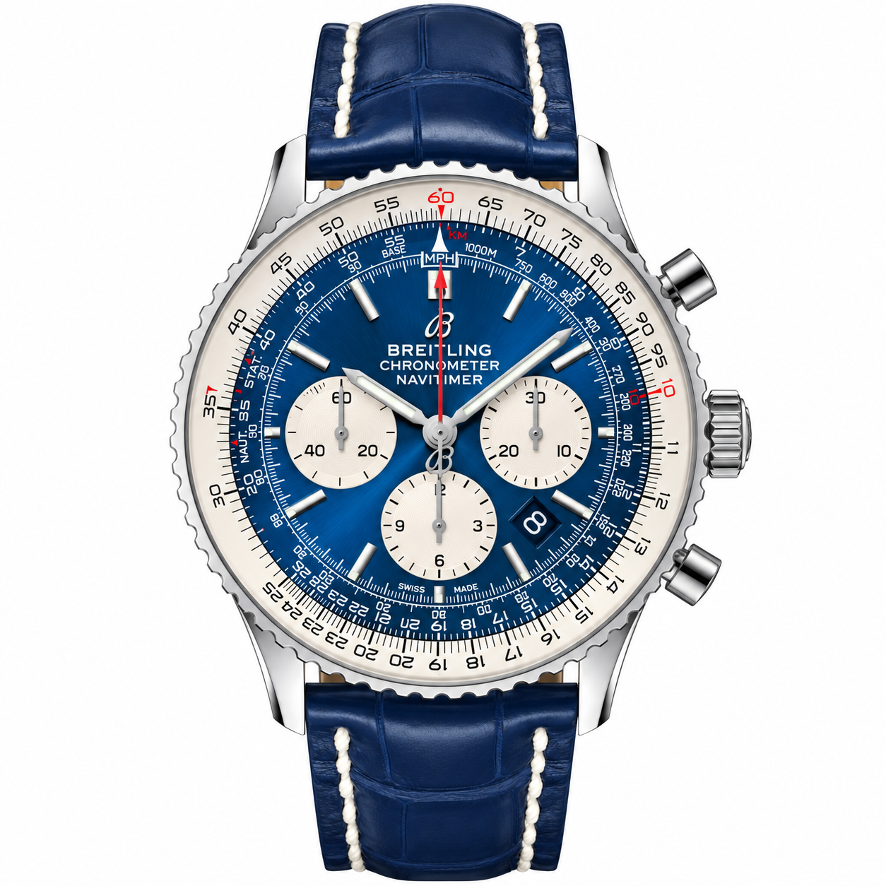 IMG-1537.png Breitling Navitimer Chronograph Blue Panda Dial Leather 41mm - Image 1