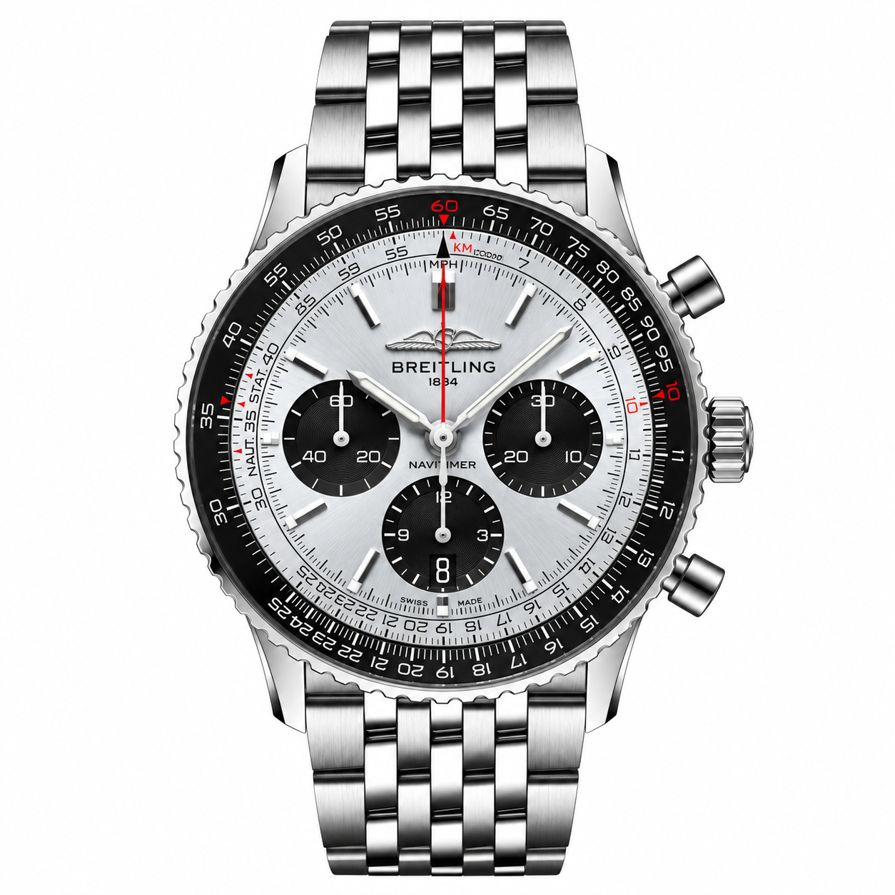 IMG-1541.png Breitling Navitimer Chronograph Silver Reverse Panda 41mm - Image 1
