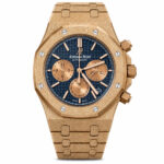 Audemars Piguet Frozed Rose Gold Blue Dial Chronograph