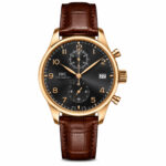Iwc Portuguese Black Dial Brown Syrap