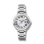 Cartier Ballon 33mm White Dial Diamonds Bezel