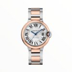 Cartier Ballon 33mm Two Tone Pink Gold White Dial