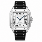 Cartier Santos Watch 35.5mm Steel White Dial Rubber