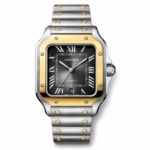 Santos 40mm Two Tone Yellow Gold Grey Dial