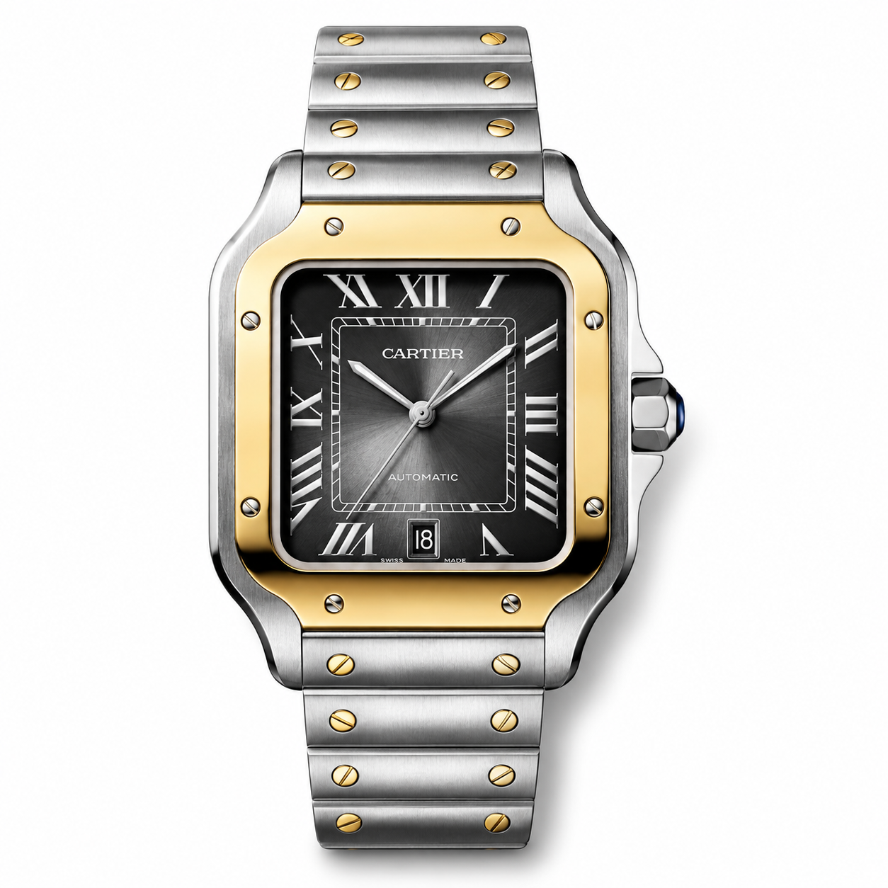 IMG-5673.png Santos 40mm Two Tone Yellow Gold Grey Dial - Image 1