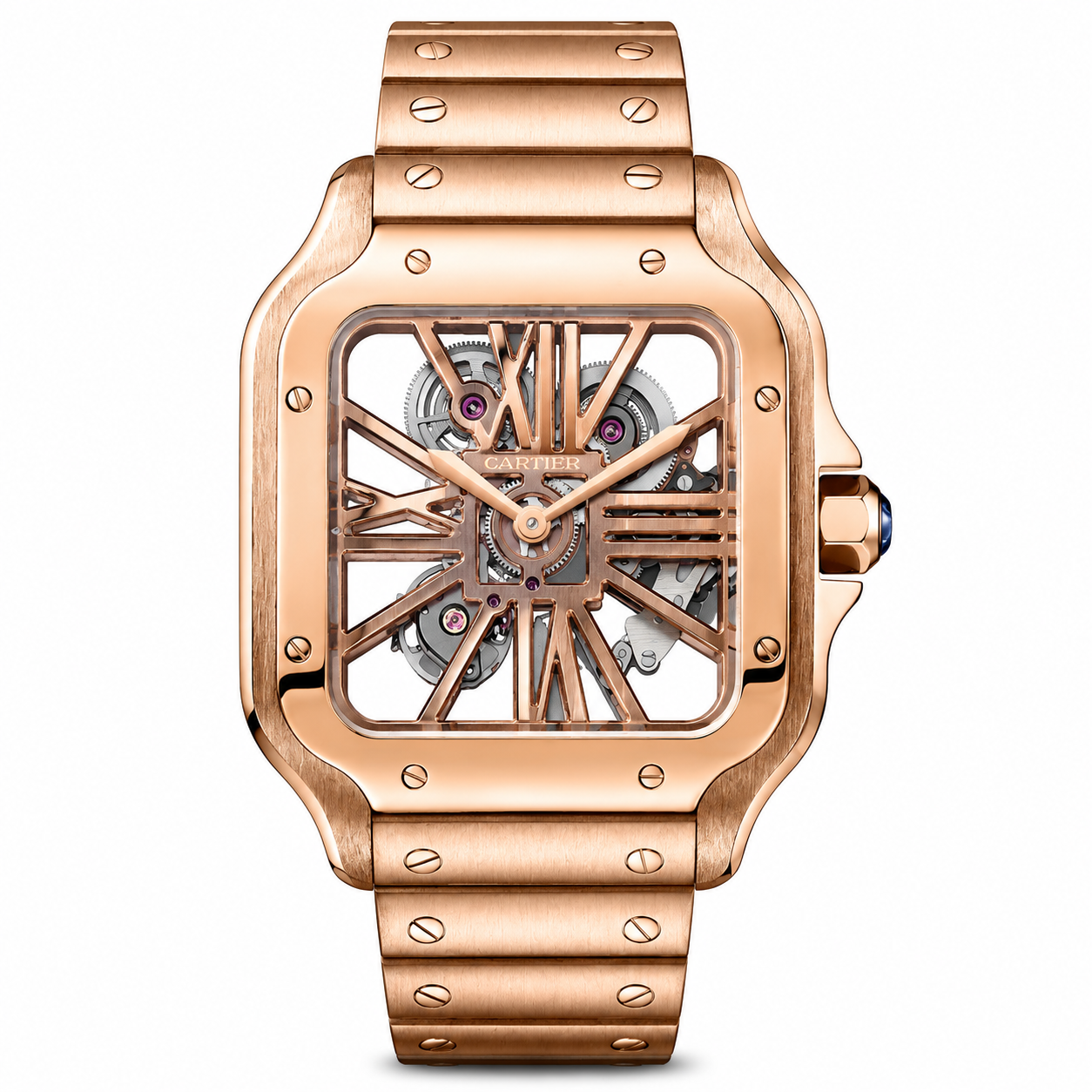 IMG-5675.png Cartier Santos 40mm Pink Gold Skeleton Dial - Image 1