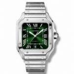 Cartier Santos 35,5mm Medium Size Steel Green Dial