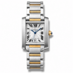 Cartier Tank 33mm Two Tone Steel White Dial