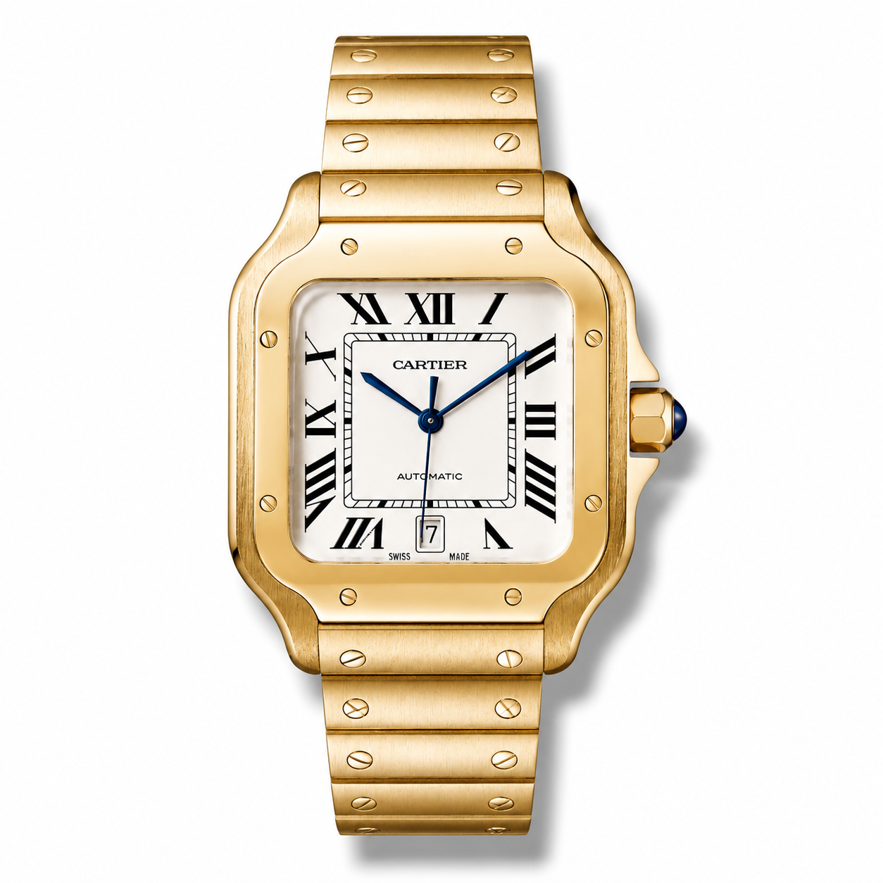 IMG-5700.png Cartier Santos – White Dial Yellow Gold 40mm - Image 1