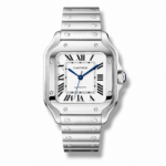 Cartier Santos – White Dial Steel Bracelet 40mm