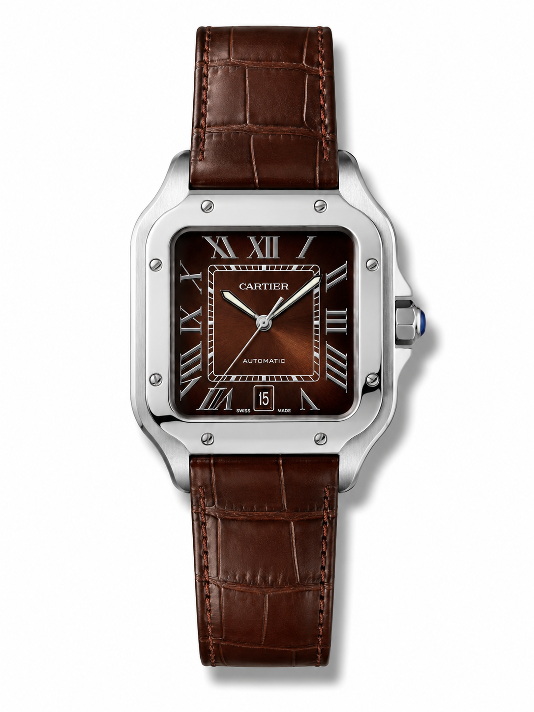 IMG-5711.png Cartier Santos De Cartier Medium 35.5mm Brown Dial Automatic - Image 1