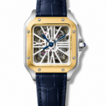 Cartier Santos De Cartier Skeleton Two Tone Blue Strap Automatic 35,5 mm