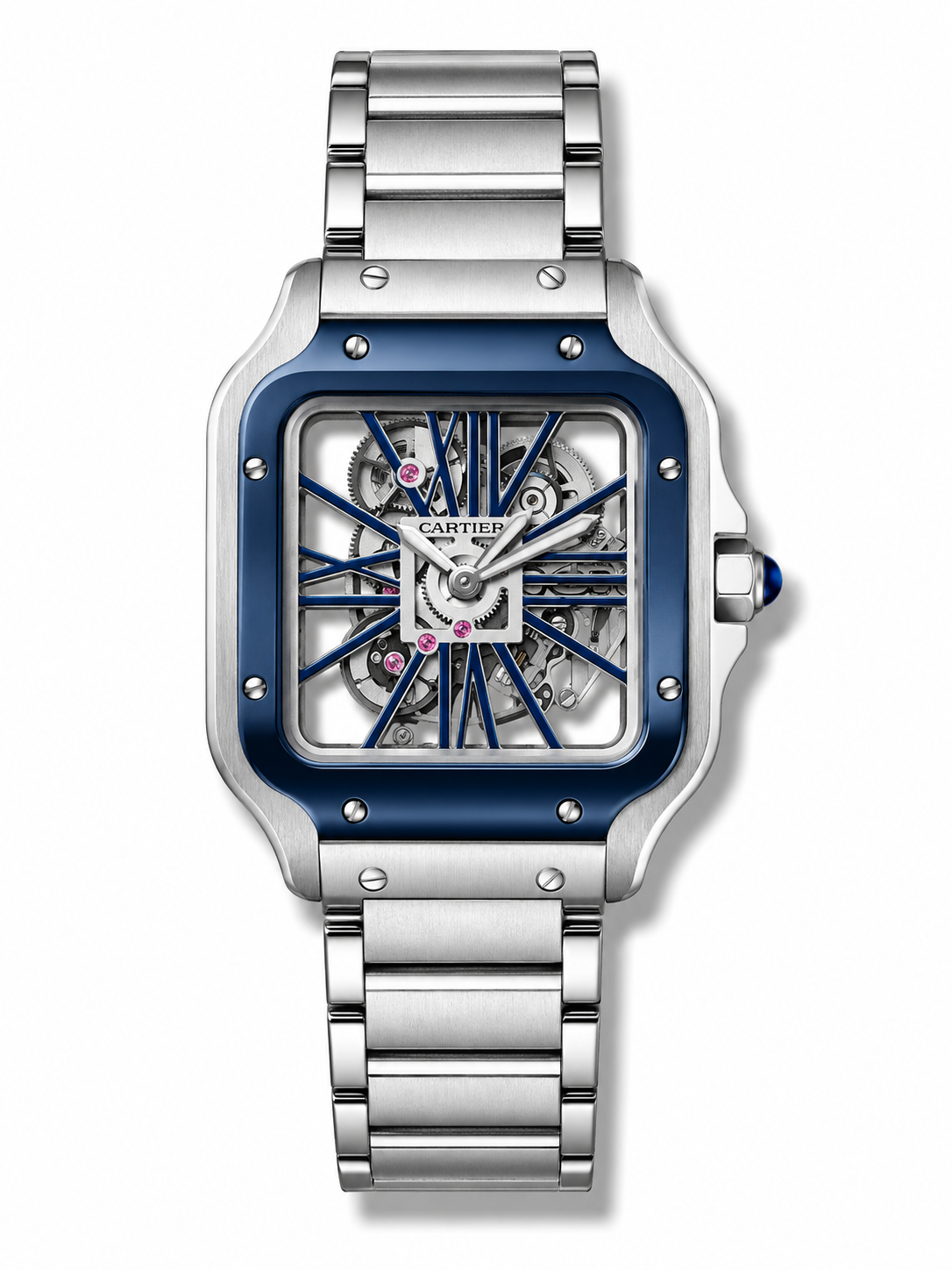 IMG-5716.png Cartier Santos De Cartier Skeleton Blue Bezel Automatic - Image 1
