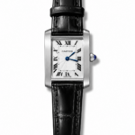 Cartier Tank Franchise Wit Leather Strap 18mm White Dial
