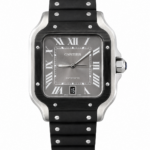 Cartier Santos Grey Dial Rubber Automatic 35,5MM