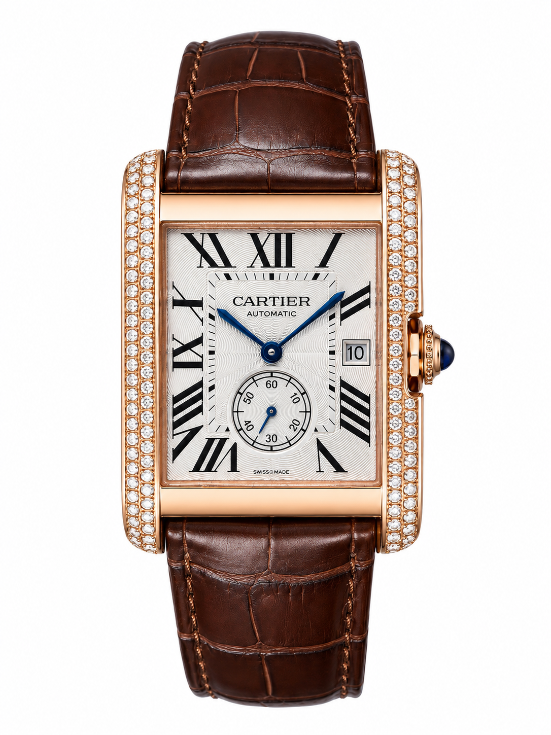 IMG-5729.png Cartier Tank Rose Gold Diamond Bezel Automatic 44mm - Image 1