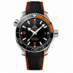 Omega Planet Ocean 600M CoAxial Sea Master Chronometer Black Orange Strap 43.5 mm