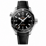 Omega Planet Ocean 600M CoAxial Sea Master Chronometer Black Leather Strap 43.5mm