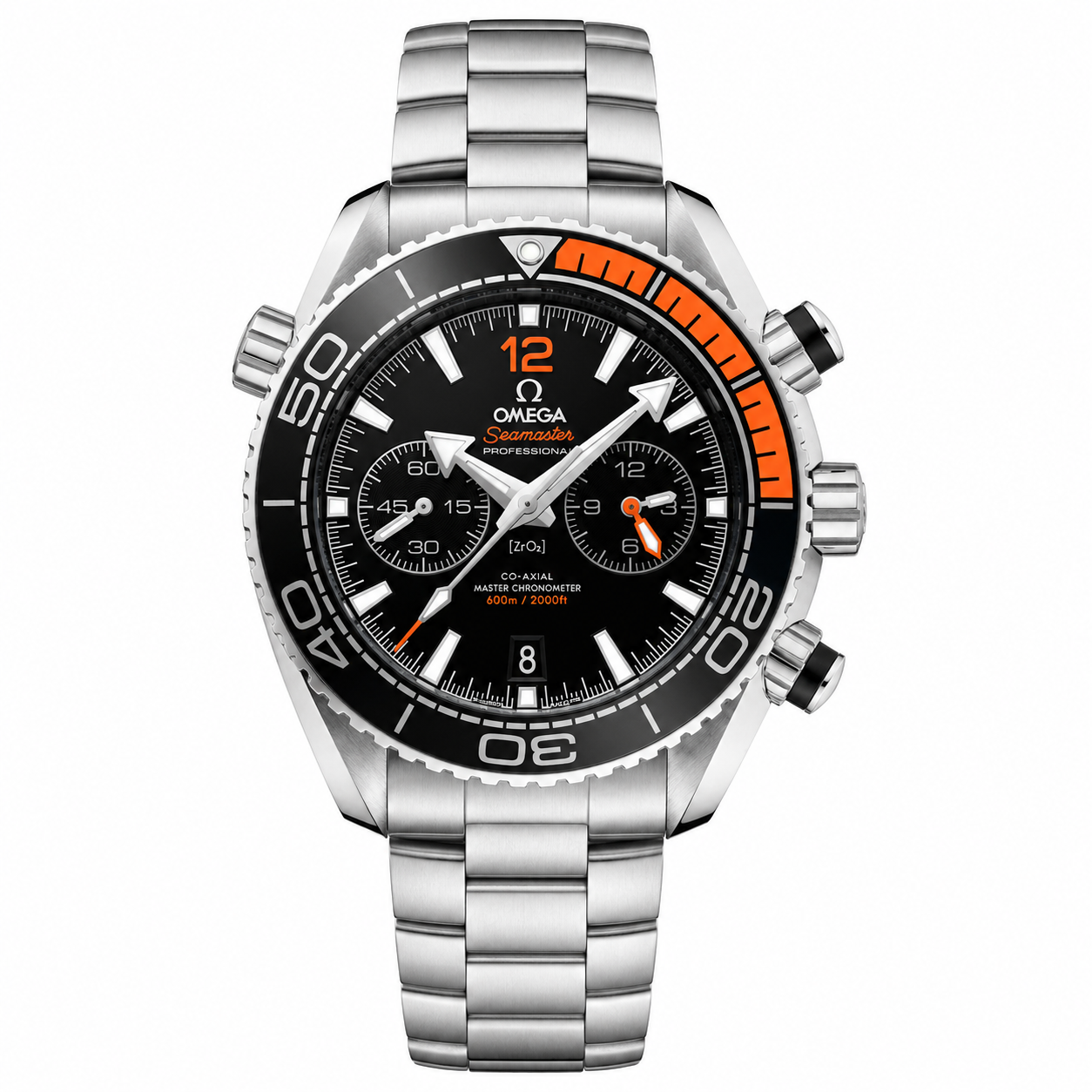 IMG-5800.png Omega Planet Ocean 600M CoAxial Sea Master Chronografh Steel Black Orange Strap 45.5 mm - Image 1