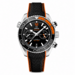 Omega Planet Ocean 600M CoAxial Sea Master Chronografh Black Orange Strap 45.5 mm