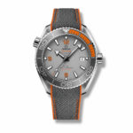 Omega Planet Ocean 600M CoAxial Sea Master Chronometer Grey Orange Strap 43.5mm