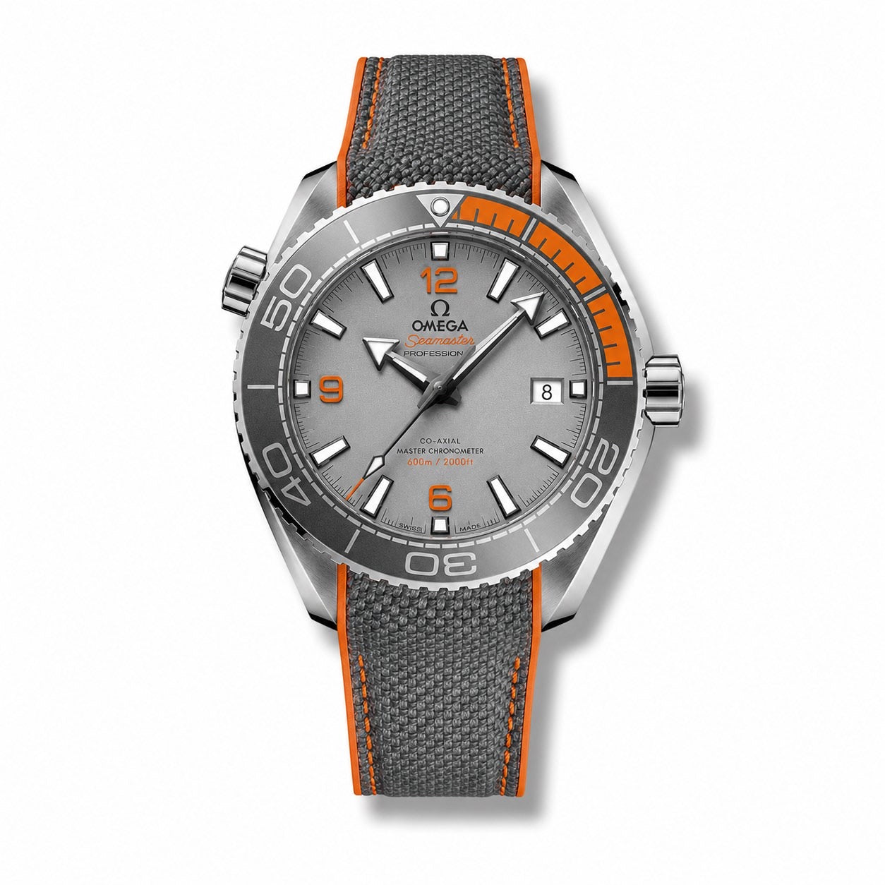IMG-5840.jpg Omega Planet Ocean 600M CoAxial Sea Master Chronometer Grey Orange Strap 43.5mm - Image 1