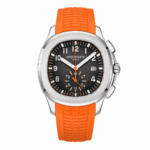 Patek Philippe Aquanaut Chronograph Black Dial Orange Rubber Strap