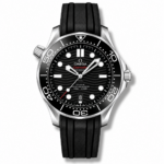 Omega Diver 300M CoAxial Master Chronometer Black Dial Rubber Strap 42 mm
