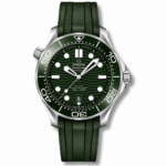 Omega Diver 300M CoAxial Master Chronometer Green Dial Rubber 42mm