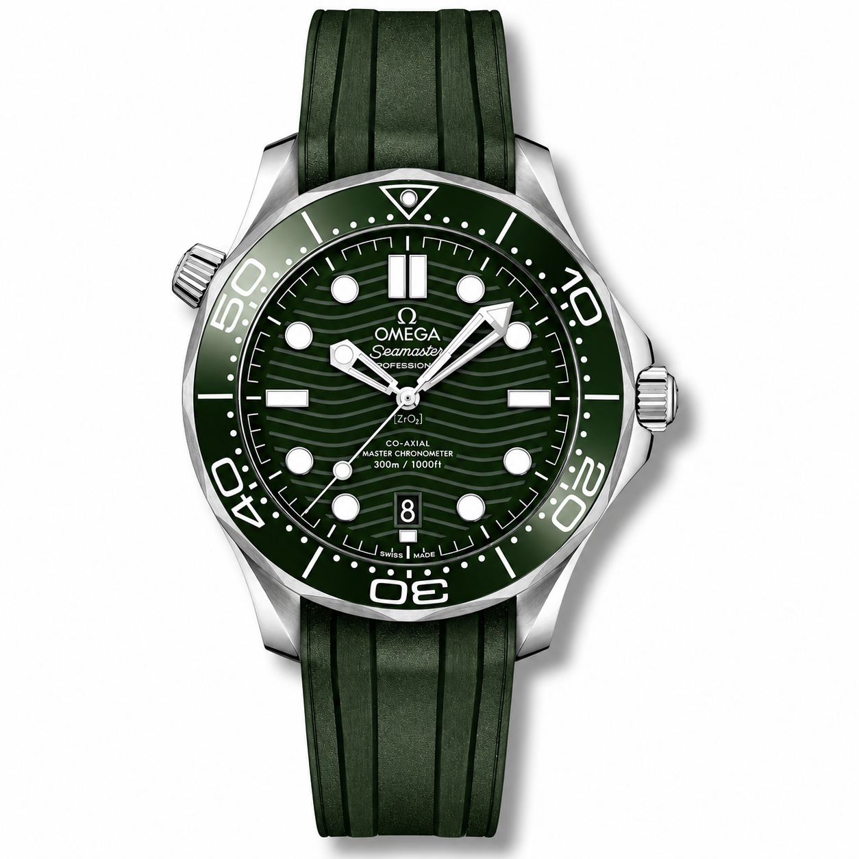 IMG-5958.png Omega Diver 300M CoAxial Master Chronometer Green Dial Rubber 42mm - Image 1