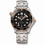 Omega Diver 300M CoAxial Master Chronometer Two Tone Pink Gold Black Dial 42 mm