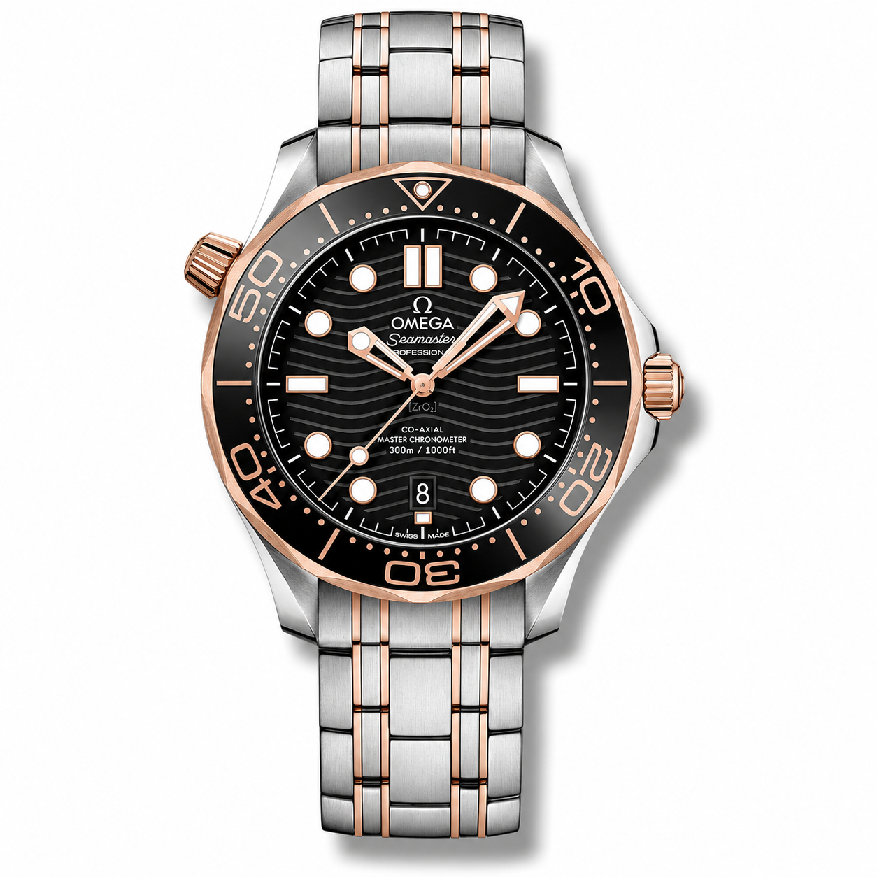 IMG-5959.png Omega Diver 300M CoAxial Master Chronometer Two Tone Pink Gold Black Dial 42 mm - Image 1