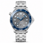 Omega Diver 300M CoAxial Master Chronometer Grey Dial Blue Bezel 42 mm