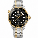 Omega Diver 300M CoAxial Master Chronometer Two Tone Black Dial 42 mm