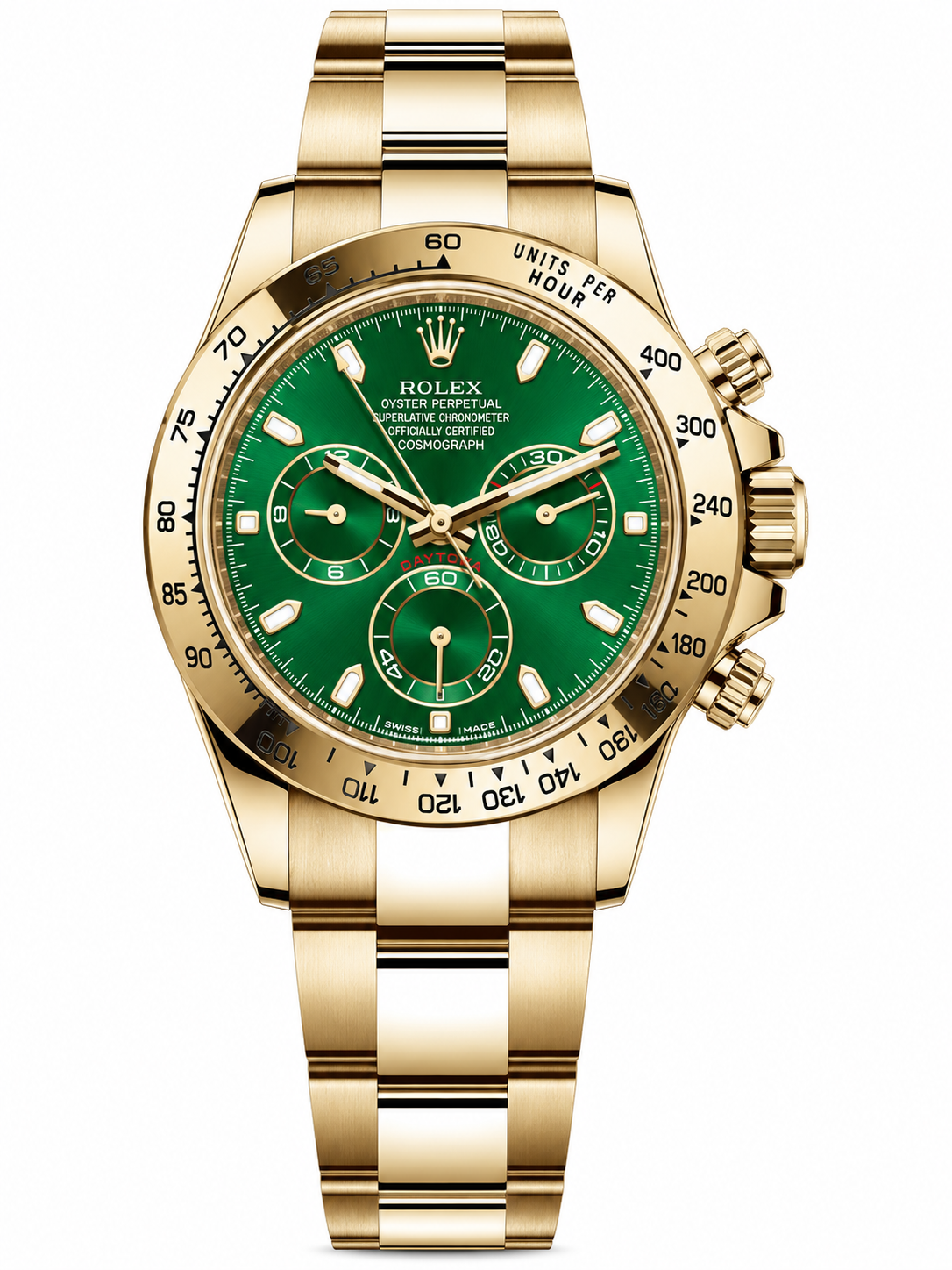 IMG-6032.png Rolex Daytona – Yellow Gold Green Dial - Image 1
