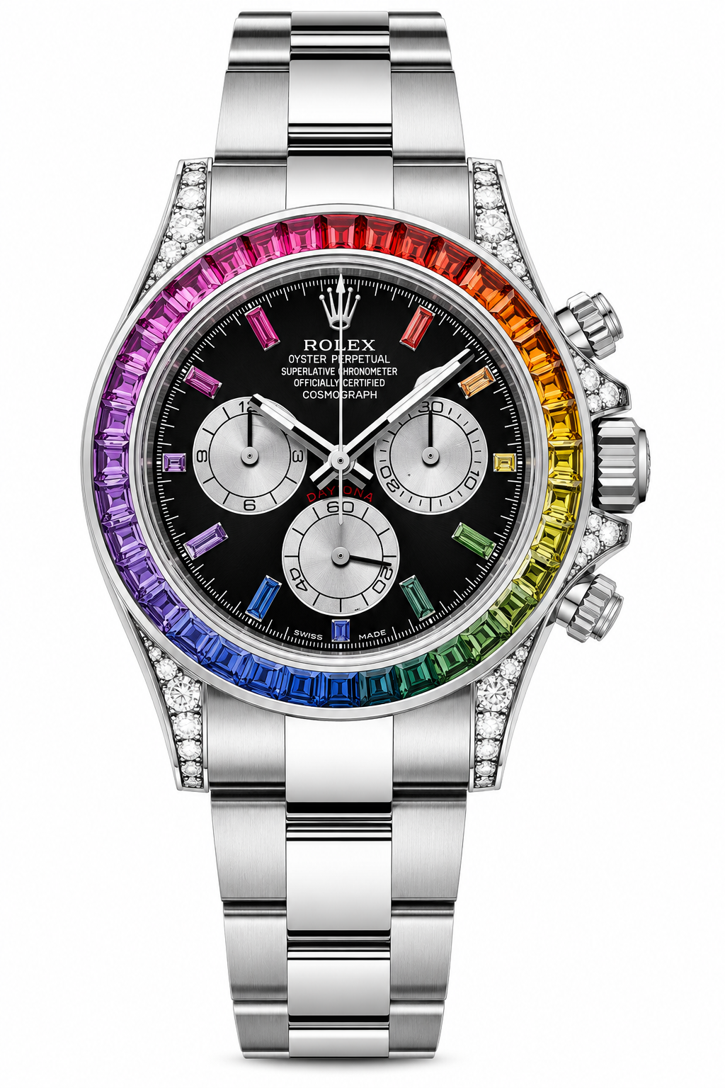 IMG-6050.png Rolex Daytona – Steel Rainbow Black Dial Edition - Image 1
