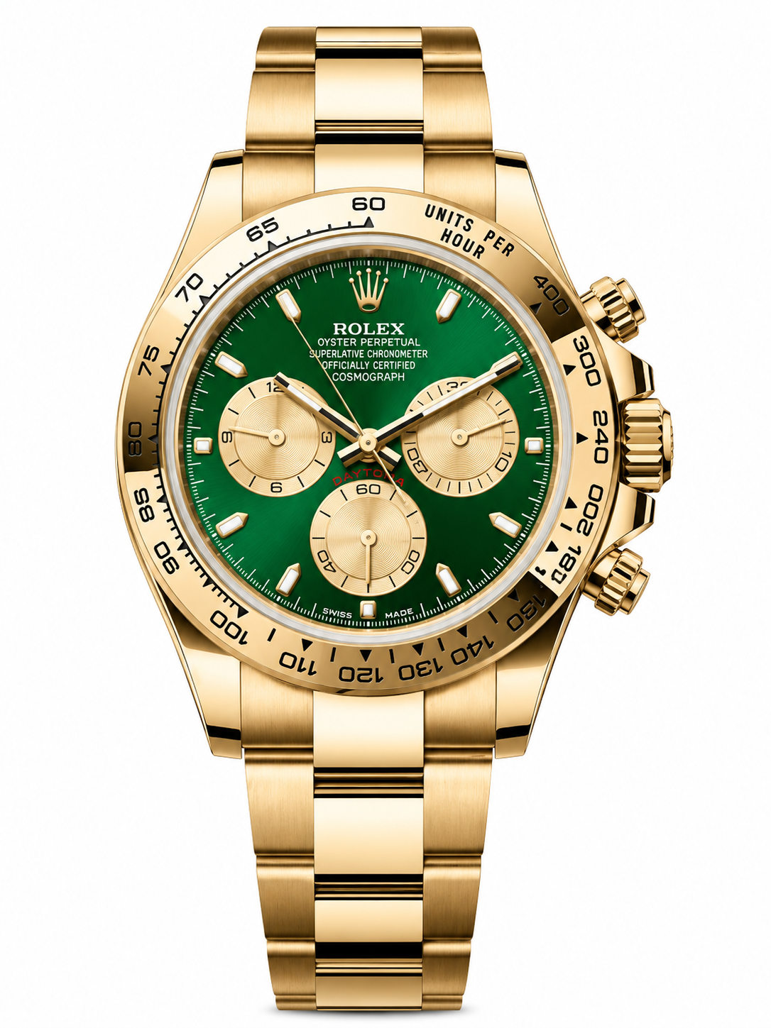 IMG-6052.png Rolex Daytona – Yellow Gold Green Dial Chronograph - Image 1