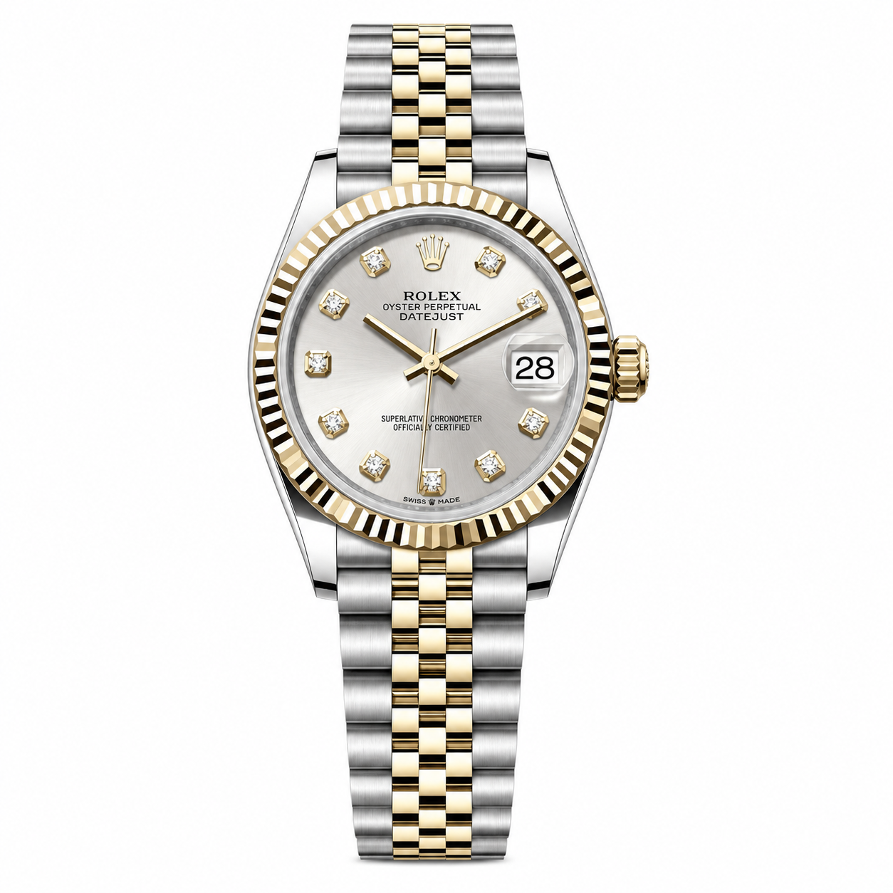 IMG-6107.png Date-Just TwoTone Silver Dial Diamonds Jubilee 31MM - Image 1