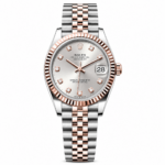 Rolex Datejust – Everose & Steel Silver Diamond Dial 31MM